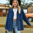 thumbnail image 4 of Women'S Button-Down Vintage Ripped Blue Denim Jacket  XXL, 4 of 8