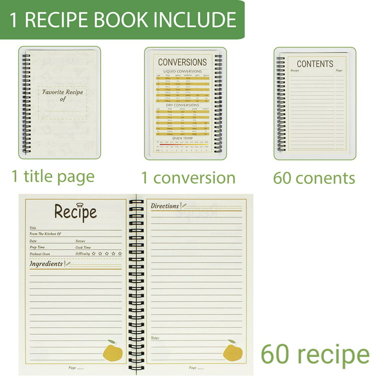 Blank Recipe Book for Own Recipes A5 Family Write Your Own 