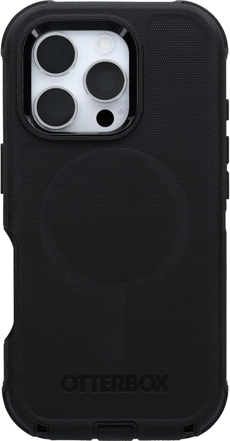 OtterBox iPhone 16 Pro (Only) - Defender Series MagSafe Case - Black - Holster Clip Included - Built-in Magnets - Screenless - Rugged & Durable - with Port Protection - Non-Retail Packaging