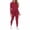 Red, variant on Women's 2 Piece Matching Lounge Set Long Sleeve Tops and Slim Pants Tracksuit with Side Stripes Workout Sets Fo Women