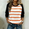 thumbnail image 2 of HomeDM Women's Sweatshirts Long Sleeve, Crew Neck Casual Shirts Color Block Stripe Pullover Tops - Black/L, 2 of 6