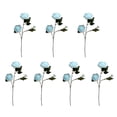 thumbnail image 2 of 7 Bundles 3-Heads Faux Silk Peony Flowers Realistic Fake Floral Stems Home Wedding Table Centerpiece Vase Decor,Blue, 2 of 6