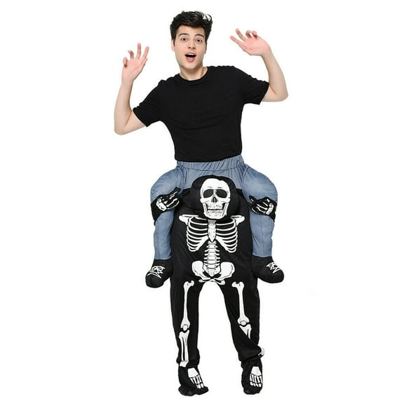 Skeleton Piggyback Costume Fancy Dress Cosplay Halloween Party Outfits
