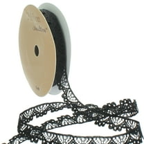 3/8" Vintage French Lace Ribbon Trim Black 5 Yard