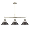 thumbnail image 1 of Golden Lighting 3306-LP AB-RBZ Orwell PW Linear Pendant, Gold - Rubbed Bronze Shade, 1 of 1