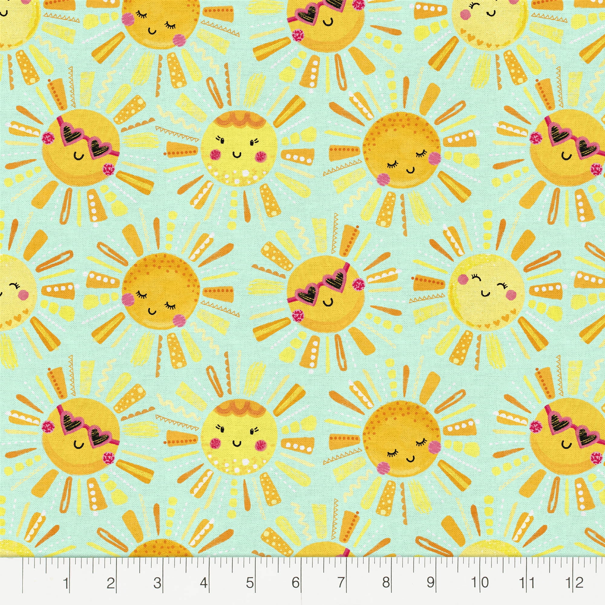 Fabric Editions 18" x 21" 100% Cotton Sunshine Precut Sewing & Craft Fabric, Multicolor 10 Pieces