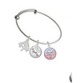 thumbnail image 2 of Delight Jewelry Silvertone Domed Multi Color CMT Silvertone Let Things Go Tree Charm Bangle Bracelet, 2 of 4