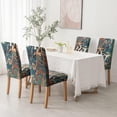 thumbnail image 4 of Boho Teal Gold Chair Covers Colorful Dining Chair Cover Modern Abstract Stretch Dining Chair Slipcover Removable Washable Kitchen Chair Cover Parson Chair Cover Set of 6 for Dining Room, 4 of 6