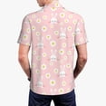 thumbnail image 3 of Balery Rabbit Sunflower Printed Men’s Short Sleeve Polo Shirt, Midweight Men's Shirt,Golf Polo shirts -Medium, 3 of 8