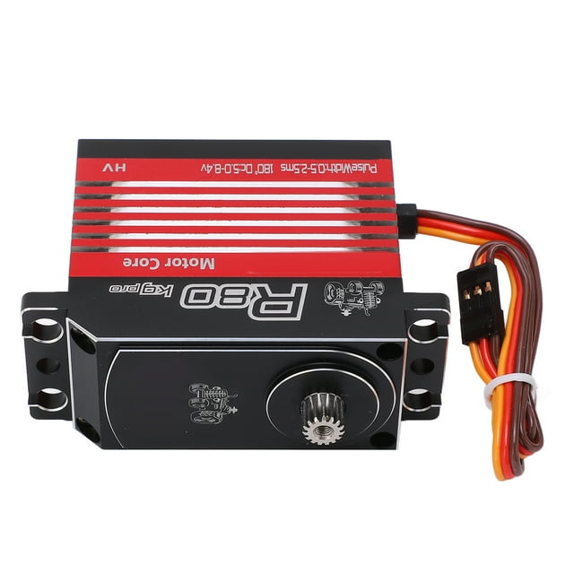 Red Servo Motor, High Torsion RC Servo Motor Aluminum Alloy 80kg Multi Purpose IP67 Waterproof Precise Gears For RC Boats
