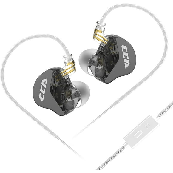 IBAOLEA CRA in Ear Earphone, Ultra-Thin Diaphragm Dynamic Driver IEM, Clear Sound & Deep Bass, Wired Earbuds with Mic and Tangle-Free Removable Cord Black with mic
