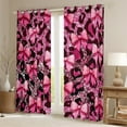 thumbnail image 2 of Manfei Watercolor Bowknot Teens Curtains Pack of 2 (42x84 Each), Fashion Leopard Cheetah Print Curtains Blackout, Black Pink Ribbon Bedroom Curtains, Curtains and Drapes Decor, 2 of 6