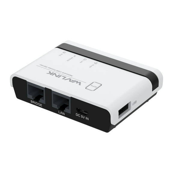 USB Wireless Print Server, WiFi Print Server with LAN/Bridge & USB| Wired/Wireless/Standalone Mode