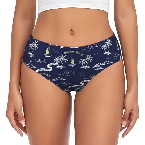 Balery Hawaiian Style Ropa Interior de Algodón para Mujer con Dibujo – Braguitas Cómodas y Elásticas, Estilo Clásico-4X-Large
