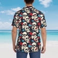 thumbnail image 4 of Balery rock record Skull artist Camisas hawaianas de manga corta para hombre, camisas playeras de corte holgado, camisas de vacaciones con botones,Large, 4 of 7