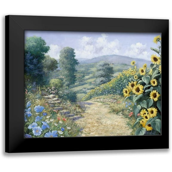 Motz, Peter 14x12 Black Modern Framed Museum Art Print Titled - Along the sunflowers