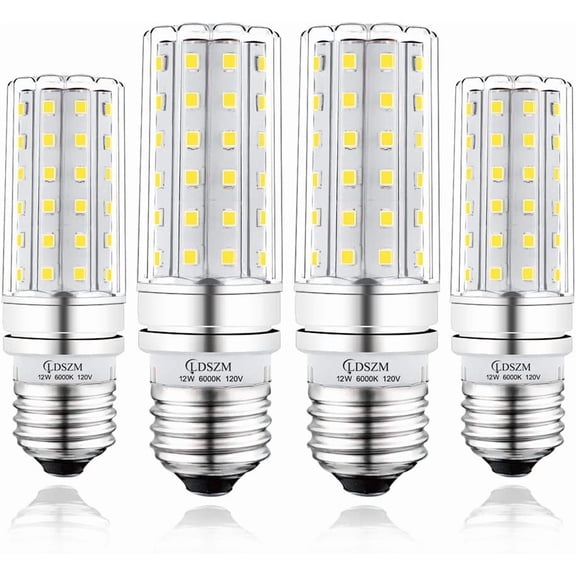 LED Light Bulb 100w Equivalent 1200 Lumen 6000K Cool Daylight White 12W LED Super Bright Bulb E26 Base Non-Dimmable Chandelier Light Bulbs for Home Indoor LED Corn Light Bulb Pack of 4