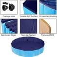 thumbnail image 5 of UlaREYoy Blue Foldable Hard Plastic Dog Pet Bath Swimming Pool Collapsible Dog Pet Pool Bathing Tub Pool for Pets Dogs & Cats w/Pet Brush&Repair Patches-63 x 11.8 inch,XXL, 5 of 9