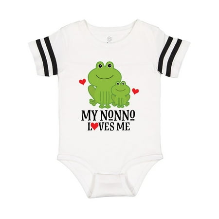 

Inktastic My Nonno Loves Me Grandson Frog Gift Baby Boy Bodysuit