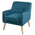 thumbnail image 2 of Christopher Knight Home Mid-Century Modern Accent Armchair, Hand-Tufted Back, Solid Wood Legs, Navy Blue, 2 of 13