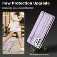 thumbnail image 5 of Nalacover Wallet Case for Samsung Galaxy A53 5G, Business PU Leather Unique Design Wristband Kickstand Credit Card Holder Slots Shockproof Scratch Resistant Phone Case for Samsung Galaxy A53 5G,Purple, 5 of 6
