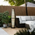 thumbnail image 2 of Ceybo 51" Black Outdoor/Indoor Floor Lamp – Tropical Rattan-Inspired Lighting for Patios, Sunrooms, and Backyard Retreats, 2 of 5