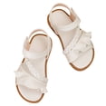 thumbnail image 3 of Splozh Walking Sandals Flower Girl Shoes Summer Dress Shoes for Girl White Casual Flat Shoes for Party Wedding White,US 10, 3 of 7