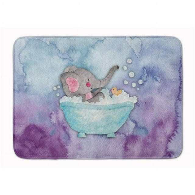 Carolines Treasures BB7346RUG Elephant Bathing Watercolor Machine Washable Memory Foam Mat