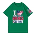 thumbnail image 4 of Dweltoz 250th Anniversary Usa Shirt Women's Short Sleeve Usa Print Top Solid Color Oversized Tops 250 Year Anniversary Usa Crewneck Fashion Leisure 1776-2026 Tees,Green 4XL, 4 of 4