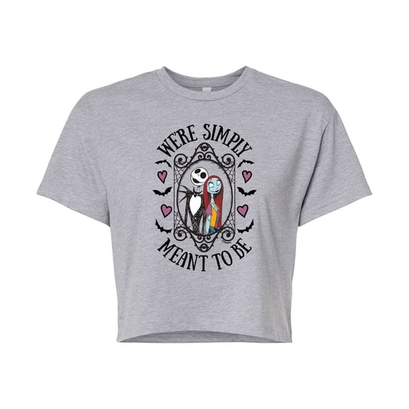The Nightmare Before Christmas - We're Simply Meant To Be - Juniors Cropped Cotton Blend T-Shirt