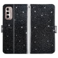 thumbnail image 6 of Compatible with Moto G Stylus 2022 4G Wallet Phone Case and Tempered Glass Screen Protector Flip Credit Card Holder Stand Bling Glitter Cell Cover for Motorola GStylus XT2211DL XT2211 Women Black, 6 of 9