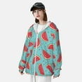 thumbnail image 3 of Balery Watermelon Sudadera ligera de manga larga con capucha y protección solar UPF 50+ para hombre y mujer, ideal para pesca y running-XX-Large, 3 of 7