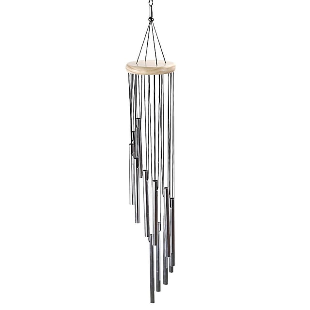 Tubos Campana Inspirador Colgante de pared Viento de madera (Tubo de madera) Blanco Plata