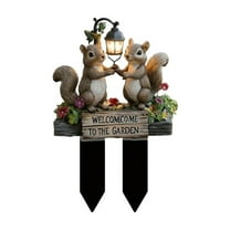 Eoozwa 2D Acrylic Squirrel Garden Stake Outdoor Decorative Ground Plug Weatherproof Yard Art For Courtyard Patio Lawn Easy Install Flat Animal Decor