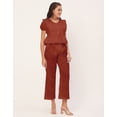 thumbnail image 3 of Moomaya Solid 2 Pcs Co-Ord Set For Women, Cotton Top With Pajamas, 3 of 8