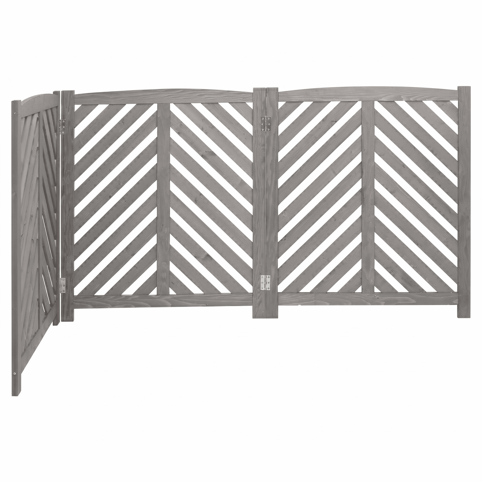 Cedar Wood Outdoor Privacy Screen, 3-Panel Freestanding, U-Shaped Design, AC Unit Cover