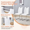 thumbnail image 4 of StnTalk Modern Dining Chairs Set of 4, White Dining Chairs with Thick Cushions, Faux Leather Kitchen & Dining Room Chairs with Backrest and Metal Legs for Dining Living Room, Easy to Assemble, 4 of 7