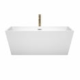 thumbnail image 3 of Sara 63 Inch Freestanding Bathtub in White with Polished Chrome Trim and Floor Mounted Faucet in Brushed Gold, 3 of 7