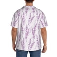 thumbnail image 3 of Kdxio Men's Hawaiian Shirt for Men Short Sleeve Shirt Lavender Flowers Summer Casual Holiday Beach Button Down T-Shirts, 3 of 7