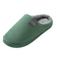 thumbnail image 3 of Gvdentm Womans Slippers Solid Color Slippers Comfort Slip on Indoor Outdoor House Shoes Warm Slippers for Men(Green,7), 3 of 4
