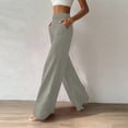 thumbnail image 2 of Tnhcen Women's High Waisted Wide Leg Pants with Pockets, 95% Polyester 5% Spandex Elastic Waist Palazzo Trousers, Casual Dance & Lounge Pants for Women S-2XL, 2 of 8