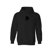 Coolordrool Embroidered Flying Kitten on Black Pullover Hoodie, Made in USA, Men's Sizes