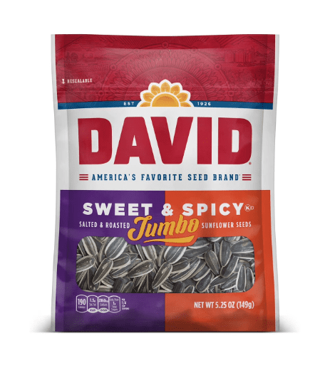 David Sunflower Seeds Variety Pack, 4 Essential Flavors, 5.25 Ounce Each, 1 Bag per Flavor