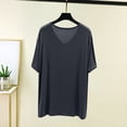 thumbnail image 5 of biudgviw Women's Plus Size Tops Casual Short Sleeve V Neck T Shirts Oversized Soft Modal Basic Tees Summer Undershirts, 5 of 5