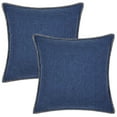 thumbnail image 1 of Smiry Set of 2 Decorative Linen Throw Pillow Covers ,24"x24", Navy Blue Square Cushion Covers Pillow Case for Couch Sofa Bed, 1 of 6