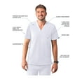thumbnail image 3 of Adar Addition Scrubs For Men - Classic V-Neck Scrub Top - A6006 - White - XL, 3 of 7
