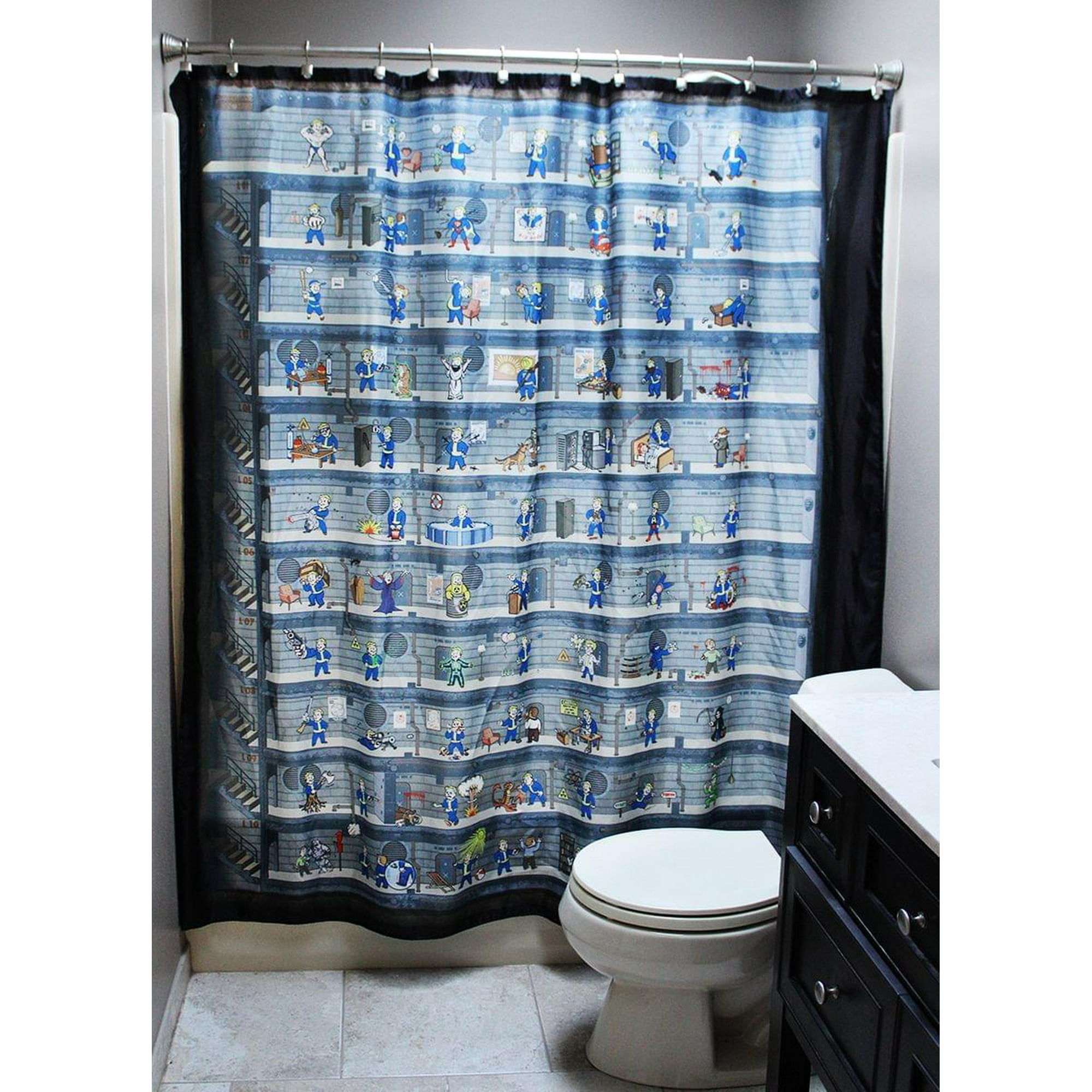 Fallout Perks Plastic Shower Curtain Canada