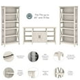 thumbnail image 3 of Key West Tall TV Stand with Set of 2 Bookcases in Linen White - Engineered Wood, 3 of 8