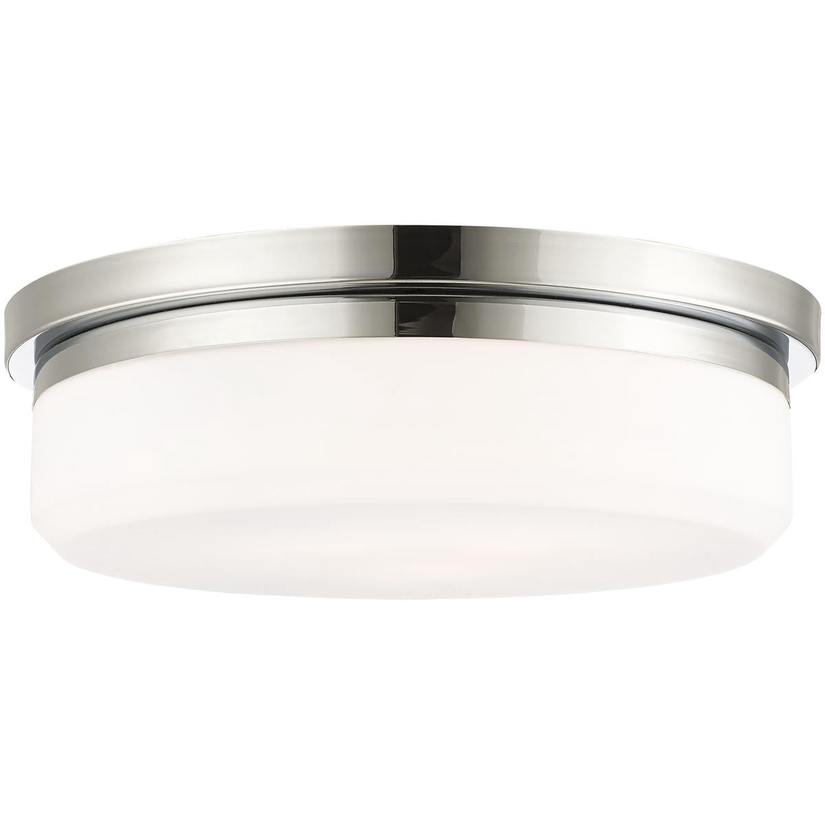 3 Light Polished Chrome Ceiling Light fixture or Wall Mount with Hand Blown Satin White Glass Shade