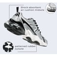 thumbnail image 3 of LUCKY STEP Lightweight Air Cushion Sneakers Mesh Running Walking Shoes,Black&Silver,Womens, 3 of 9